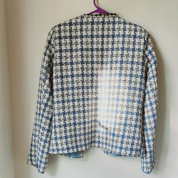 🍂 NEW Collection ITALY Italian Open Blazer Jacket Blue Black White Gold Blue M - Picture 7 of 14